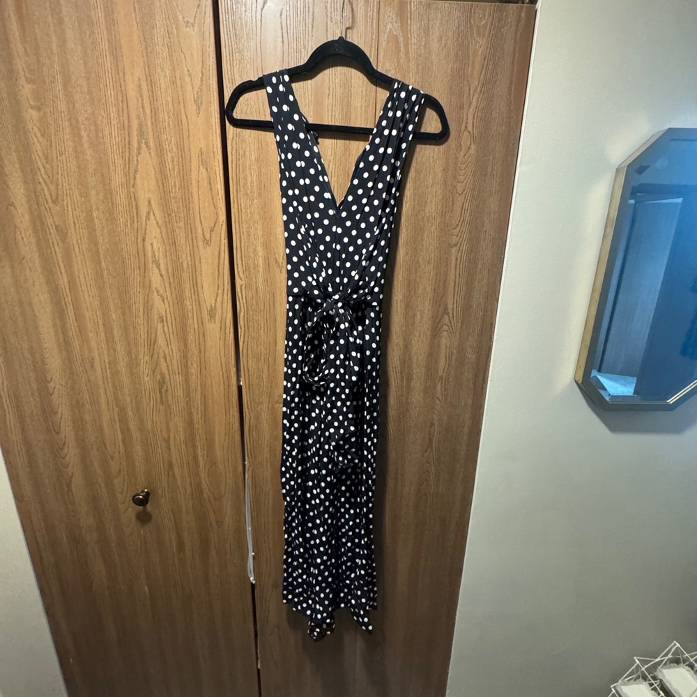 Kate Spade Black & White Polka-Dot Wide Leg Romper